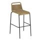 Taburete Lambton de cuerda marrón y acero con acabado negro altura 74 cm