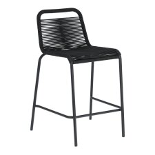 Tabouret Lambton - corde - pieds en acier H 62 cm