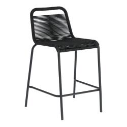 DE_Tabouret Lambton en corde noire et acier finition noire hauteur 62 cm