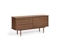 Aparador Carolin 2 puertas y 1 cajón de chapa de nogal 180 x 83,8 cm