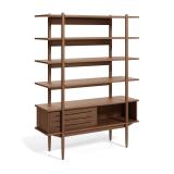 Carolin in veneered walnut shelf unit 130 x 169 cm