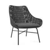 Fauteuil Abeli - corde - pied acier noir