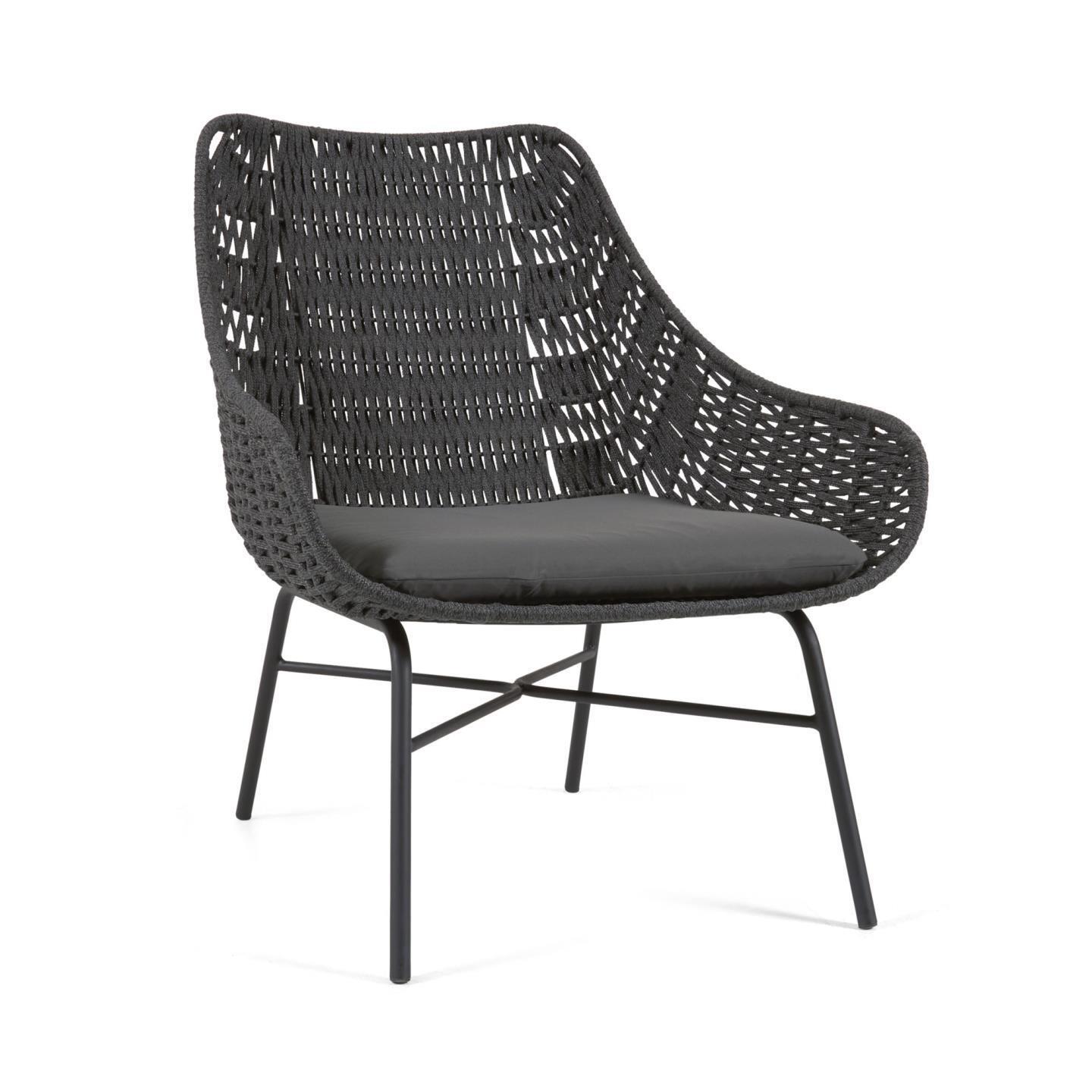 Abeli cord armchair in black