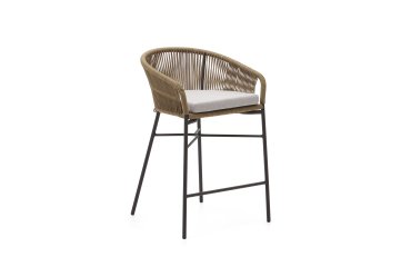 Taburete Yanet de cuerda y acero galvanizado altura 65 cm