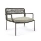 Cailin armchair in green cord with galvanised steel legs painted dark green