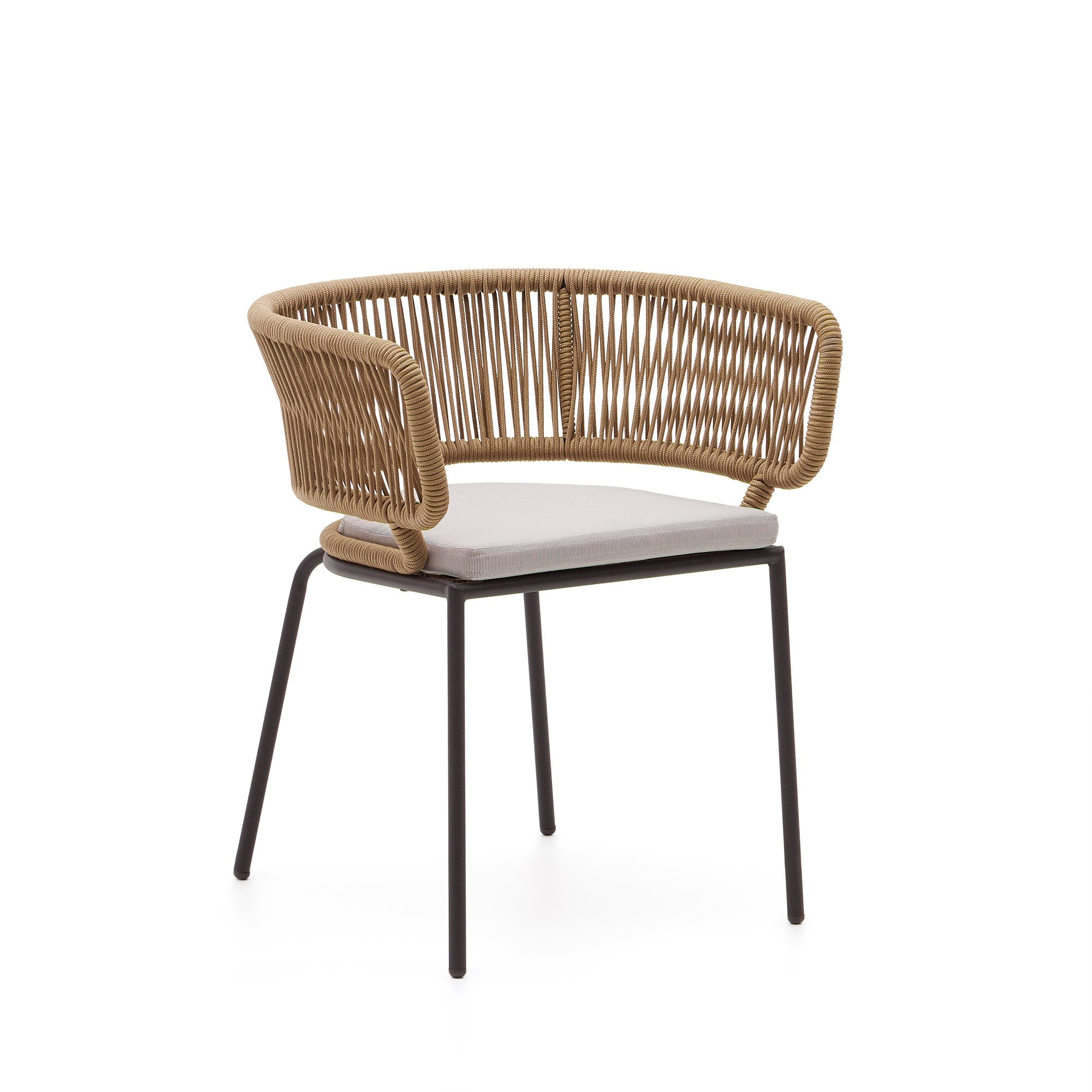 Nadin cord chair with galvanised steel legs.