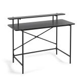 Galatia zwart melamine bureau met metalen poten in zwarte afwerking 120 x 60 cm