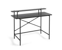 Escritorio Galatia de melamina negro y patas de acero con acabado negro 120 x 60 cm