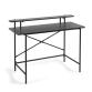 Galatia zwart melamine bureau met metalen poten in zwarte afwerking 120 x 60 cm