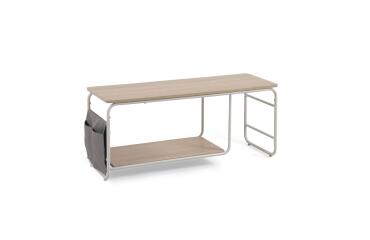 Mueble TV Yamina de melamina y acero con acabado pintado blanco 110 x 46 cm