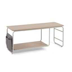 Mueble TV Yamina de melamina y acero con acabado pintado blanco 110 x 46 cm