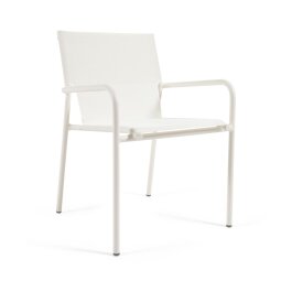 Zaltana outdoor chair in aluminium with a matte white painted finish