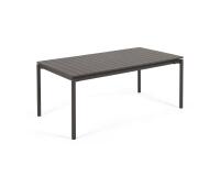 Mesa extensible de exterior Zaltana de aluminio con acabado negro mate 180 (240) x 100 cm