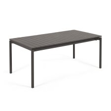 Mesa extensible de exterior Zaltana de aluminio con acabado negro mate 180 (240) x 100 cm