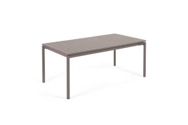 Zaltana extendable aluminium outdoor table with matt brown finish 180 (240) x 100 cm