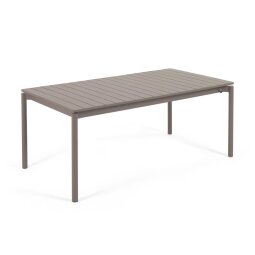 Table de jardin extensible Zaltana en aluminium marron mat 180 (240) x 100 cm