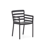 Nariet stackable outdoor chair in black