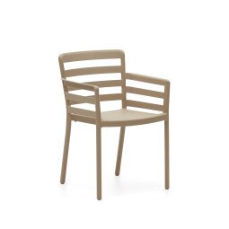 Silla de exterior apilable Nariet beige