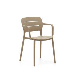 Silla de exterior apilable Morella beige