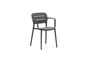 Silla de exterior apilable Morella gris
