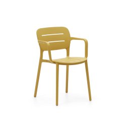 Silla de exterior apilable Morella mostaza