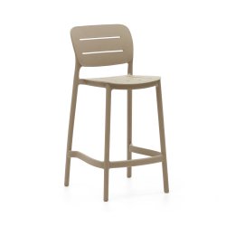 DE_Tabouret d'extérieur Morella en plastique beige hauteur 65 cm