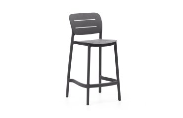 Taburete de exterior apilable Morella gris altura 65 cm