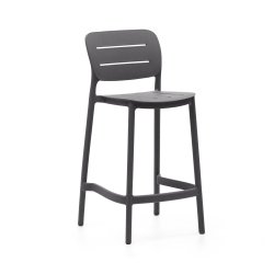 Tabouret d'extérieur Morella en plastique gris hauteur 65 cm