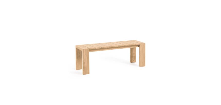 Banc d'extérieur Victoire - bois de teck massif - L 135 x P 38 x H 45 cm
