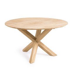 DE_Table ronde de jardin Teresinha en bois de teck massif Ø 150 cm