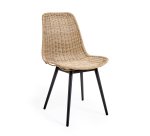 Equal outdoor chair in synthetic rattan with aluminium legs in a black finish