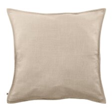 Kussenhoes Blok linnen in beige 60 x 60 cm