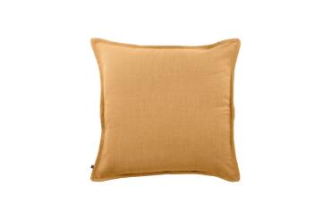 Blok cushion cover in mustard linen, 45 x 45 cm