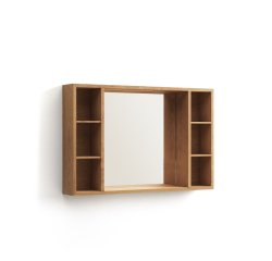 Armario con espejo de baño Parana de madera maciza de teca 100 x 65 cm