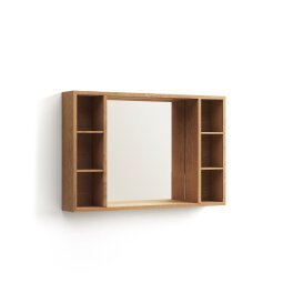 Armoire de toilette avec miroir Kenta en bois de teck massif 100 x 65 cm