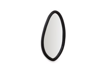 Magrit mirror in solid mungur wood with a black finish Ø 60 x 110 cm