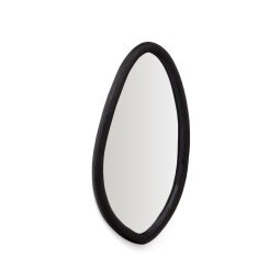 Magrit mirror in solid mungur wood with a black finish Ø 60 x 110 cm