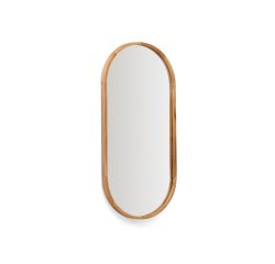 Espejo Magda de madera maciza de teca con acabado natural Ø 45 x 95 cm