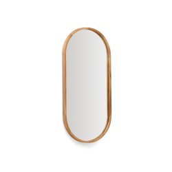 DE_Miroir Magda en bois de teck avec finition naturelle  Ø 45 x 95 cm