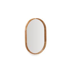 Magda mirror made of solid teak wood with a natural finish Ø 40 x 60 cm