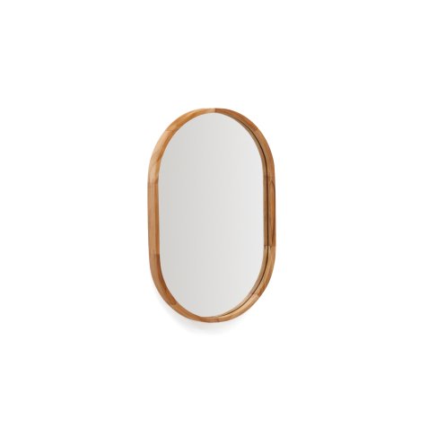 Miroir Magda en bois de teck avec finition naturelle Ø 40 x 60 cm