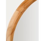 Espejo Magda de madera maciza de teca con acabado natural Ø 40 x 60 cm