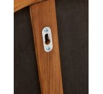 Espejo Magda de madera maciza de teca con acabado natural Ø 40 x 60 cm