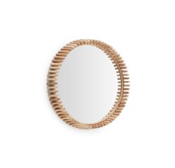Espejo Polke de madera de teca Ø 60 cm