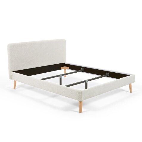 Housse pour lit Dyla en bouclette blanche pour matelas