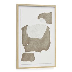 Abstract schilderij Torroella wit en bruin 60 x 90 cm