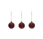Set Briam de 3 boules suspendues de décoration petites rouges