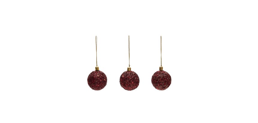 Set Briam de 3 boules suspendues de décoration petites rouges