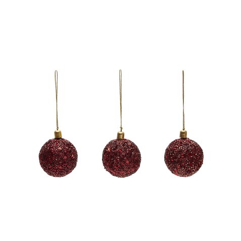 Set van 3 kleine decoratieve rode hangende ballen Briam