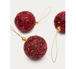 Set Briam de 3 boules suspendues de décoration petites rouges
